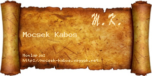 Mocsek Kabos névjegykártya